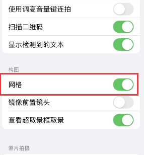 昂仁苹果手机维修网点分享iPhone如何开启九宫格构图功能 