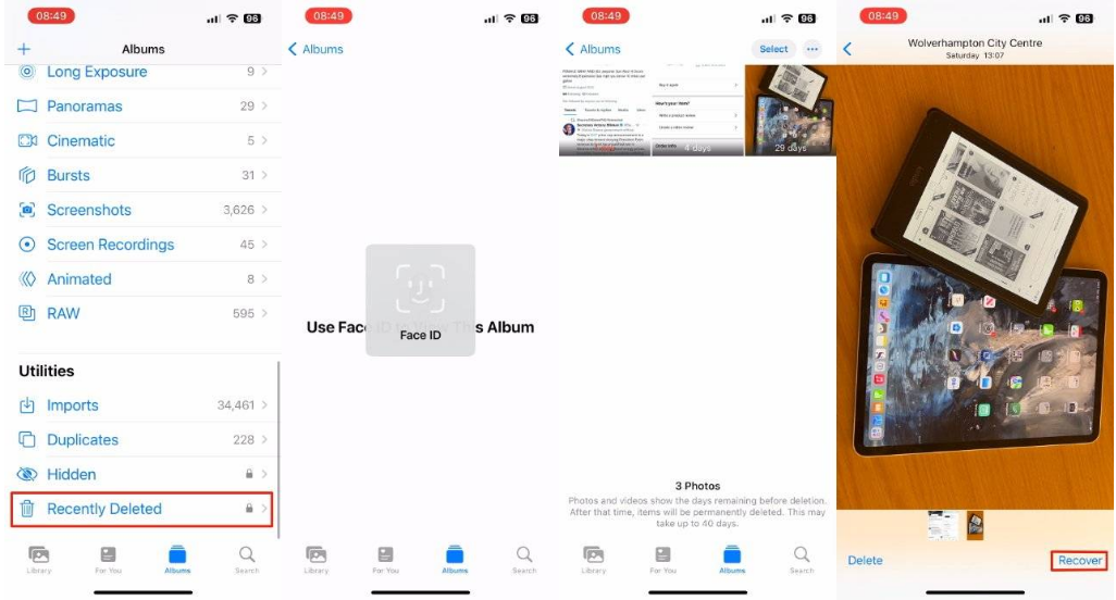 昂仁苹果14维修分享 iPhone14 上恢复已删除的照片 