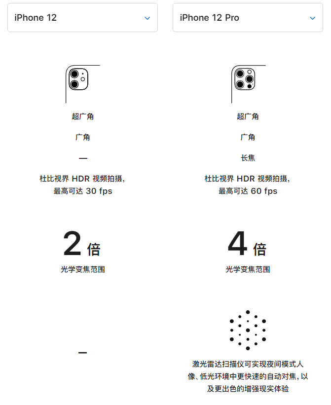 昂仁苹果手机维修分享苹果 iPhone 12 与 iPhone 12 Pro 选哪款 